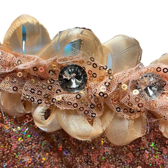 Weismann Sequin Fringe Dress Sparkly Tassel Bodysuit for Dance Performance M - Picture 4 of 9